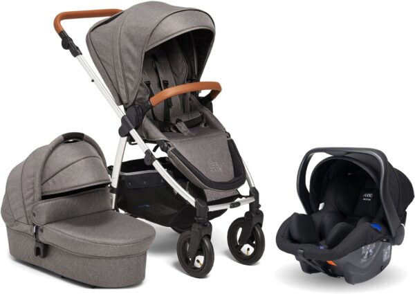 Petite Chérie Heritage 2 Duovagn Inkl. Axkid Modukid Babyskydd, Grey/Silver