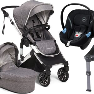 Beemoo Maxi 4 Duovagn inkl. Cybex Aton M, Grey/Silver